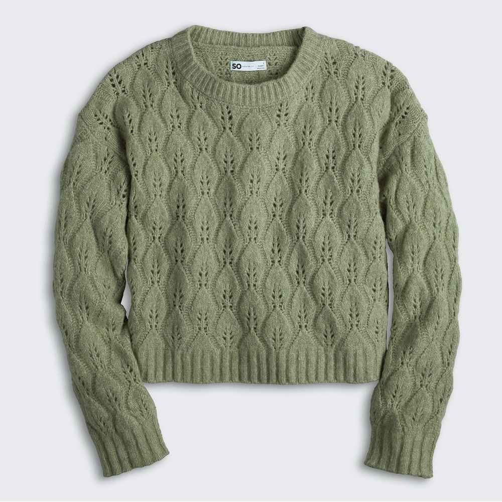 Green Cable Knit Sweater